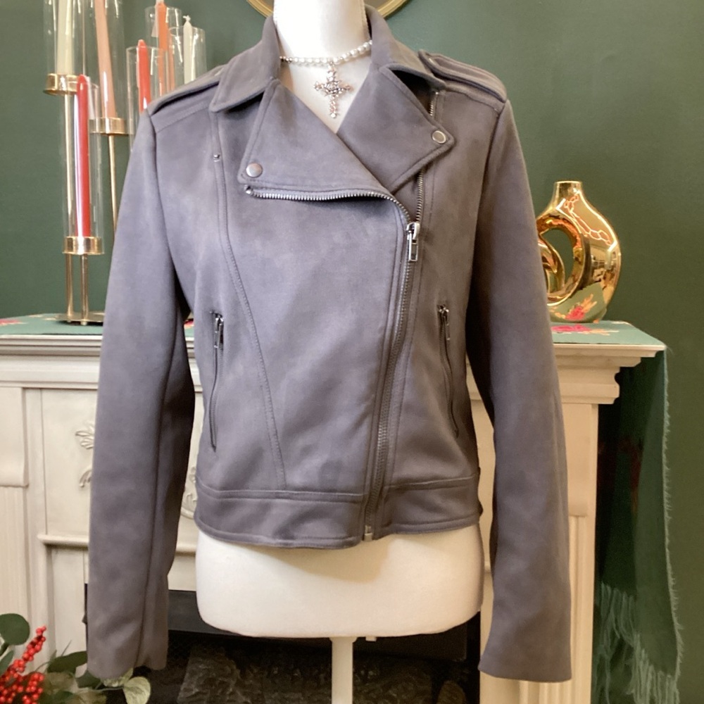 Philosophy Women's‎ Charcoal Faux Suede Jacket